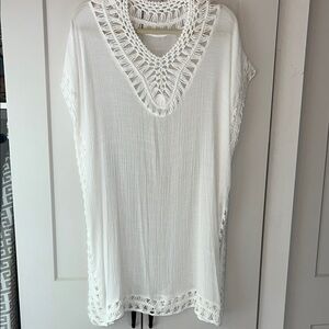 SHEIN White Crochet Swim Coverup